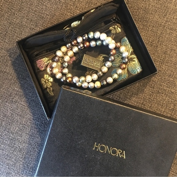 Honora Jewelry - Honora Pearl Bracelets (Set/2) with Jewelry Bag + Gift Box